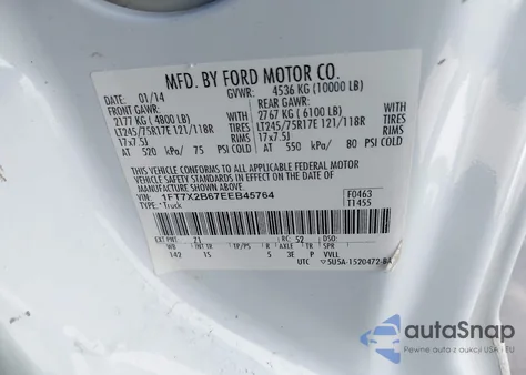 2014 Ford F-250 Xl z USA, uszkodzony, nr VIN 1FT7X2B67EEB45764